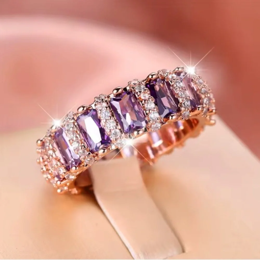 Luxury Purple Zircon Stone Ring.